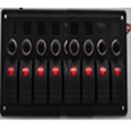 Tablero Panel (8 Teclas, +3Pin red led switch on/off+PCB board+circuit breaker)