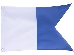 Bandera Alfa (azul-blanco)(buceo)